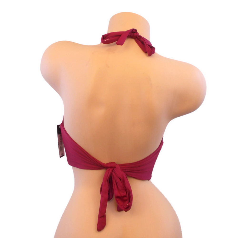 MOSSIMO Faux Wrap Halter Tie Bikini Top RED XL NWT - Picture 6 of 6